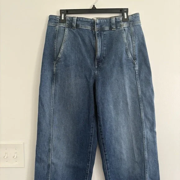 MADEWELL Tapered Orta Denim Trousers Size 29 High Waisted Barrel StyleStructured - Picture 3 of 9